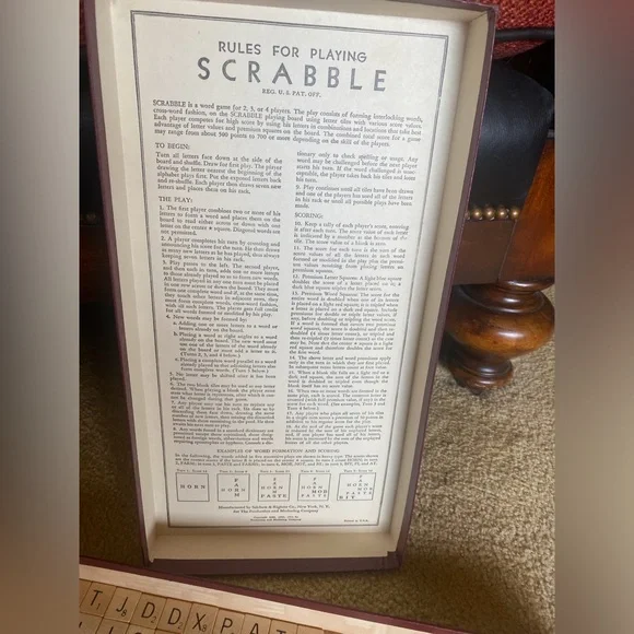 Rare Vintage Scrabble Board Game Selchow & Righter Co. 1948, 1949, 1953 Complete